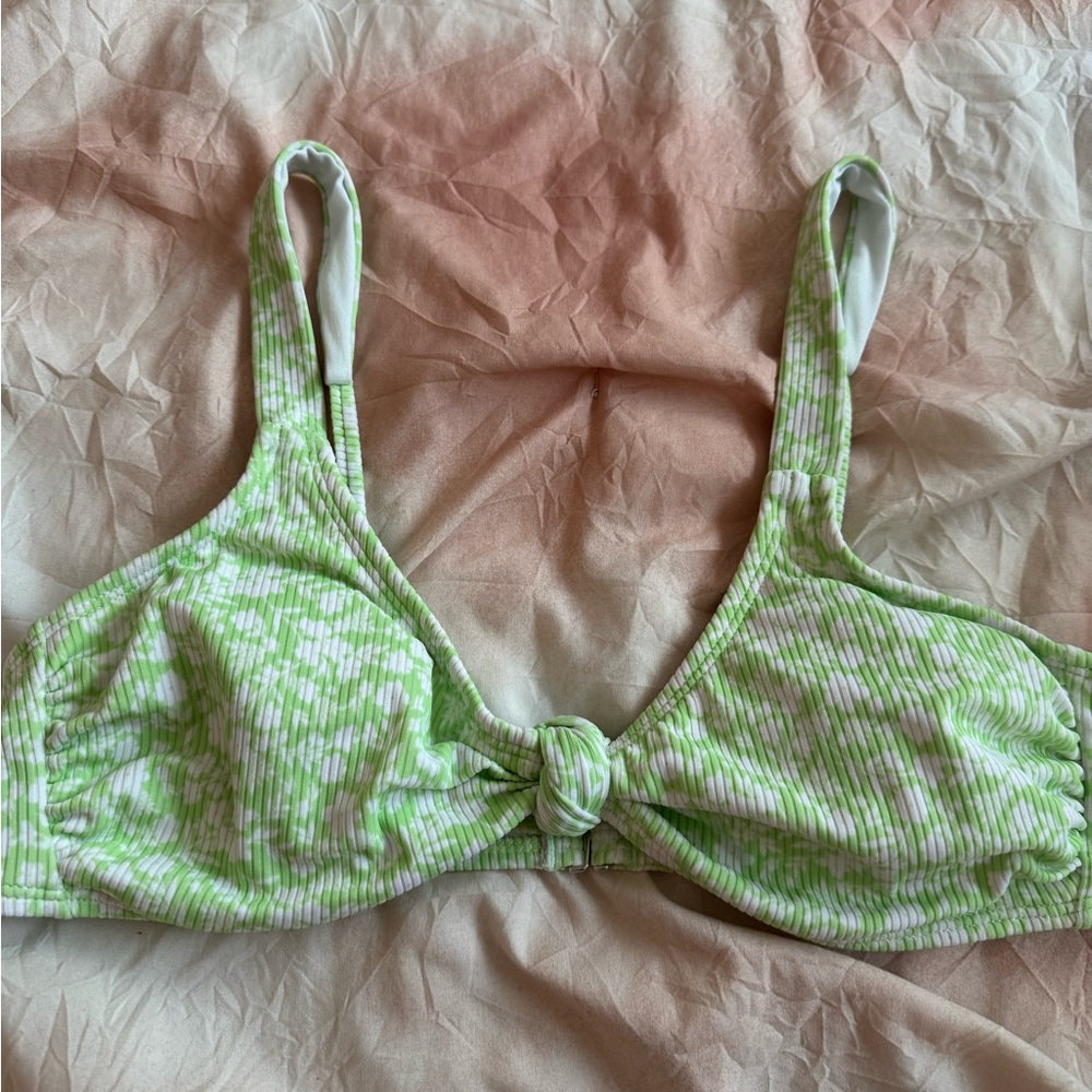 Xhilaration Lime and White Bikini Top